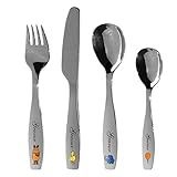 Kinderbesteck mit Sendung mit der Maus bunten Motiven und eigener Gravur/Namen auf Besteck