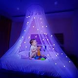 Ciaoed Moskitonetz mit leuchtenden Sternen Sterne Leuchtbett Baldachin Kuppel Anti-Moskito-Bett Baldachin Für Baby, Kinder, Mädchen oder Erwachsene Bett