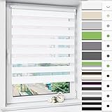 Magiea Doppelrollo Klemmfix ohne Bohren & mit Bohren, (Weiß 40x120cm) Duo Rollo, Klemmrollo lichtdurchlässig und Blickdicht, Fensterrollo Sonnenschutzrollo für Fenster und Tür