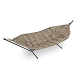 Fatboy® Headdemock Taupe | Hängematte für Zwei mit Gestell | Outdoor geeignet für Garten & Terrasse | 270 x 138 cm