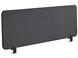 Beliani Schreibtisch Trennwand Akustik Polster dunkelgrau 160 x 40 cm Schallschutz Wally