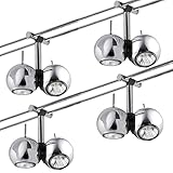 4er Set Paulmann Schienensystem Light&Easy Spot Sphere 2x20W GU4 Chrom 12V