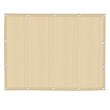 Sonnenschutz Balkon 1.4 x 1.6 m Windschutz und Sonnenschutz Beschattung Windschutznetz mit Ösen und Befestigungsseile für Balkon Terrasse Garten, Creme Farben