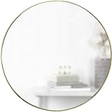 Umbra Hubba Wandspiegel - Runder Spiegel und Wanddeko für Diele, Badezimmer, Wohnzimmer und Mehr, 86 cm, Messing