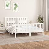 UYSELA Home Sets mit Bettgestell und Kopfteil, Kiefernholz, 150 x 200 cm, Kingsize-Bett