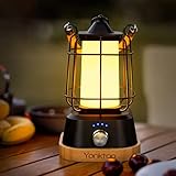 Yonktoo LED Campinglampe, USB C Aufladbare LED AKKU Outdoor Lampe Dimmbar 350lm 75h Leuchtdauer, 5200mAh Powerbank, IPX4 Tischlampe Innen, LED Laterne zum Lesen, Angeln, Stromausfall