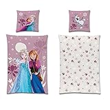 Disney CTI 43999 Bettwäsche Frozen/Ice Queen, Pink Mountain Linen 135 x 200 cm 80 x 80 cm
