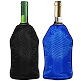 2er-Set Weinkühler und Sektkühler Hülle Manschetten - Schwarz & Blau - Perfekt zum Kühlen von Wein- und Sekt- Champagnerflaschen und andere - Ideal für Dinnerparties, Events, etc.