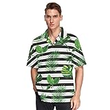 KAAVIYO Kampfer-Bananenblatt Camisa Hawaiana para Hombre Manga Corta Informal Con Botones Pantalones Cortos de Playa