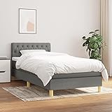 ZEYUAN Boxspringbett mit Matratze, Bett, Polsterbett, Bettgestelle, Schlafbett, Box Spring Bed,Jugendbett, Bettrahmen, Betten Für Teenager, Dunkelgrau 100x200 cm Stoff