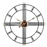 VALCLA Wanduhr Modern Wohnzimmer Moderne Wanduhr Aus Metall, Handgefertigt, Stille, Nicht Tickende Innenuhr Für Wohnzimmerdekoration Schlichte Wanduhr (Color : A, Size : 50 * 50cm)