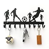 ELFSELF® Schlüsselbrett für die Wand - im coolen Fußballdesign - Mit dem Schlüsselboard alles ordentlich organisiert - 9 Aufhänger Sport & Fussball Deko Schlüsselablage - Geburtstag Geschenk