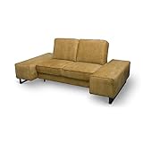 Siblo Sofa Fabio Kollektion - Sofa mit Schlaffunktion - Elegante Couch - Wohnzimmer Möbel - Komfortables Schlafsofa - Sofa 2-Sitzer - Klappsofa mit Bettkasten - 205x114x85 cm - Gelb