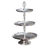 riess-ambiente.de Elegante Etagere ORIENT 50cm silber Hammerschlag Design mit drei Etagen