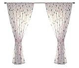 TupTam Kinderzimmer Vorhänge Set mit Zierband und Stern, Farbe: Schmetterlingchen Rosa, Größe: ca. 155x155 cm