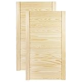 DecoMeister Lamellentür Holztür mit geschlossenen Profilbretter 444x766 mm für Schrank Regal aus Kiefer Holz unbehandelt 2-er Pack