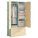 Tragbarer Kleiderschrank Tragbare Garderobe Cube Kleiderschrank Kombination Kleiderschrank Modularer Schrank Locker for Schlafzimmer Kleidung Schuhe Spielzeug Faltbar Kleiderschrank Faltschrank