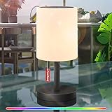 GGII Solar Tischlampe für Außen Dimmbar 7 RGB Farben LED Akku Outdoor Tischleuchte Kabellose, USB und Solar Aufladbar, IP44 Wasserdicht Solarleuchten, Lampe for Garten Restaurant(Schwarz)