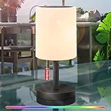 GGII Solar Tischlampe für Außen Dimmbar 7 RGB Farben LED Akku Outdoor Tischleuchte Kabellose, USB und Solar Aufladbar, IP44 Wasserdicht Solarleuchten, Lampe for Garten Restaurant(Schwarz)