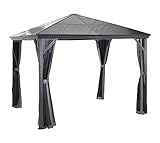 Sojag Aluminium Pavillon Verona 1010 inkl. Moskitonetz | Anthrazit | 298x298x260 cm