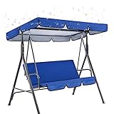 Masako Hollywoodschaukel Abdeckung 3 Sitzer, Sonnendach Und Sitzauflage, Hollywoodschaukel Ersatzdach Mit Schaukelsitzbezug, Universal Gartenschaukel Bezug Für Garten Terrasse, 142X 120 X 18cm
