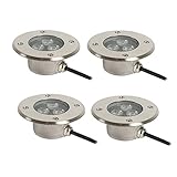WZYJLyds Led Bodeneinbaustrahler 3W Schwimmbad-Unterwasserleuchten IP68 Wasserdicht Bodenstrahler for Draußen, Terrasse, Garten, Deck (Farbe : Blau, Größe : 110-220V)
