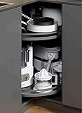 REVO Komplettset anthrazit für Drehbeschlag 80er Eckschrank Beschlag Eckschrankbeschlag von SO-TECH®