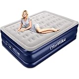 OlarHike 203 x 152 x 46 cm Luftmatratze mit Integrierter Elektrischer Pumpe, Luftbett Selbstaufblasend für 2 Personen, Premium-Gästebett, Aufblasbare Matratze für Camping oder Heimgebrauch(Blau)