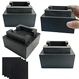 Kasiden Betterhöhungen aus Holz, Möbelerhöhungen, 5,1 cm, robuste Erhöhungen für Sofa, Tisch, Couch, Stuhl, unterstützt bis zu 2,7 kg, (Set mit 4 Erhöhungen, braun) (schwarz)