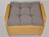 Premium Qualität - Polster / Kissen / Ersatzpolster für Rattan Ohrensessel / Rattansessel , Hockerkissen , Colore Grigio (dunkel grau)