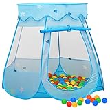 Kinder-Spielzelt mit 250 Bällen, CIADAZ Zelt Kinderzimmer, Spieltunnel, Tunnel Kinder, Krabbeltunnel, Baby Tunnel, Kinderspielzelt, Blau 102x102x82 cm