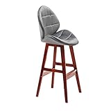 YHJZSM Barhocker aus Holz mit Samtaußenseite, moderner Frühstücksstuhl für den Haushalt, Sitz 60/68 cm hoch, Thekenhocker (Farbe: Blau, Größe: 60 cm) (Grau 68 cm)