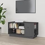 TALCUS Möbel mit TV-Schrank grau 80x35x40,5 cm Massivholz Kiefer
