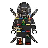 Aufbewahrung für Minifiguren | Kinder Schaukasten Regale ab 3+ Inspiriert auf Ninja Ideas | Kinderzimmer Holz Wandregal für 17 Figuren, Schwarz