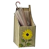Handbemalter Schirmständer mit Sonnenblume aus massivem Holz, künstlerischer Sinn für Kinderzimmer, Spielplatz, Dekorationshalter, rostfreier, hochstabiler Schirmständer