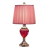 BinOxy Nachttischlampe/Tischlampe Duolun Rote Hochzeits-Tischlampe, Schlafzimmer-Nachttischlampe, Romantisches Hochzeitszimmer, Zuhause, LED-Tischlampe, Stoff-Lampenschirm Schreibtischlampe