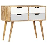 Youuihom Foyer-Schränke, Wohnzimmer Schrank, Konsolenschränke, Geeignet für Wohnzimmer, Schlafzimmer, Bäder, Flure, Sideboard 85 x 40 x 71 cm Massivholz Mango