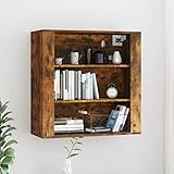 RAUGAJ Hängeschrank Eiche Räucherholz 80x33x80 cm Holzbaufarbe Räucherholz