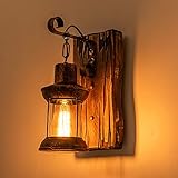 Retro Wandlampe Holz Kreative Wandleuchten Hölzerne Kunst Laterne Bekleidungsgeschäft Restaurant Kaffee Bar Holz Retro Lichter E27 Glas Wand Lampe Schlafzimmer Gänge Vintage Lampen Nachttischlampe