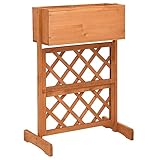 Hochbeete aus Holz, Kräuterbeete im Freien, Gemüsehochbeete, Garten-Spalier mit Blumenkasten Orange 45x30x74 cm Tannenholz Geeignet für draußen, Garten, Terrasse, Balkon, Patio, Decks, Hinterhöfe
