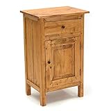 DESIGN DELIGHTS Vintage FLURSCHRANK Big Plant | 80x50cm(HxB), Holzschrank im Shabby Chic, Telefontisch mit Schublade, Badschrank, Handtuchschrank mit Tür | Farbe: 08 honigfarben gewachst