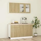 TALCUS Möbel mit 4-teiligem Küchenschrank-Set mit Arbeitsplatte aus Sonoma-Eichenholz