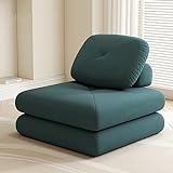 2 in 1 Multifunktions-Cabrio-Sessel, Technologie Samt Stoff Couch Bett, 105° Goldener Neigungswinkel, für Kleine Zimmer, Wohnung, Büro (Color : Dark Green, Size : 80x80cm)