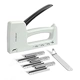 HAUSHOF Handtacker Tackerpistole Polsterung Heftpistole Holztacker für Klammern Typ 53, mit 800 Klammern 8mm und Klammerentferner für Holz, Stoff, Möbel