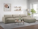 Vente-unique Sofa mit wechselbarer Ecke aus beigefarbenem Cord - NOCARA