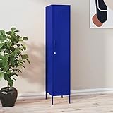 JUNZAI Schließfachschrank, Wertfachschrank, Fächerschrank, Schließfachschrank, Spinte Schrank, Schließfach, Aufbewahrungsschrã¤nke, Marineblau 35x46x180 cm Stahl