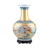 Vasen Exquisite Bodenvase aus Porzellan, große Ornamente, große, emaillierte, dekorative Keramikvase mit Sockel Vase/Blumenvase