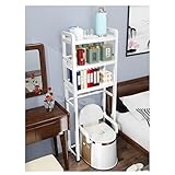 Geschenk 3-tier einziehbares Toilettenregal, sparen Raum älterer stehender oberer Aufbewahrungsorte Commode-Rack, im Badezimmer-Sink-Schlafzimmer Langlebig ( Color : Black , Größe : 61.8*19.7*10.2in )