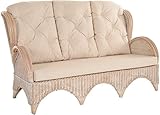 korb.outlet Rattan-Sofa 3-Sitzer Korbsofa inkl. Polster, Sofa nach Art wie Ohrensessel Hochlehn-Sofa Wintergarten Couch Rattanmöbel (Vintage Weiss)