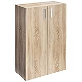 Casaria Kommode Vela 2 Türen 115,5x60x30cm höhenverstellbarer Einlegeboden Holz Bücher Arbeitszimmer Flur Büro Mehrzweckschrank Anrichte Schrank Eiche